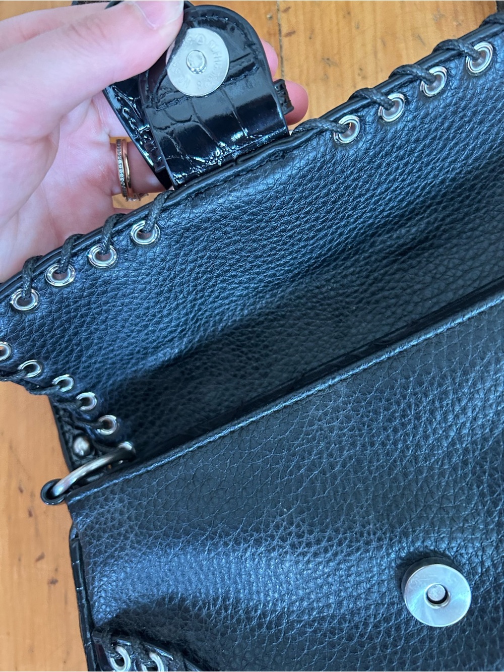 Urban outfitters black Silence + Noise Jade Laced Rivet Bag - Picture 6 of 8